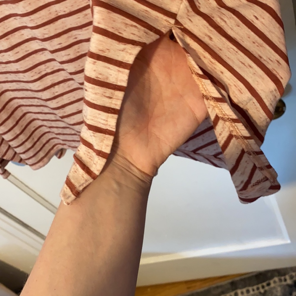 We The Free Free People striped heathered long sleeve top swoop neck - Picture 5 of 7